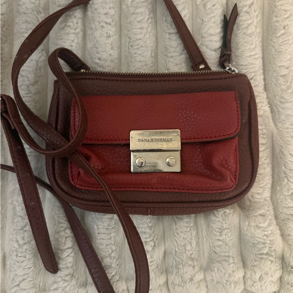 Dana Buchman Red and Brown Mini Bag